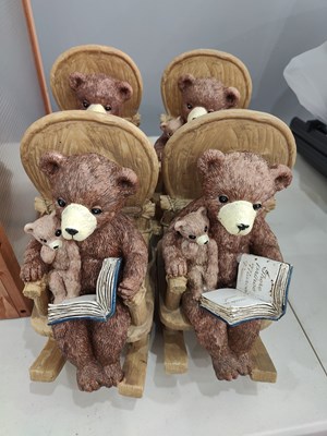 Lot 19 - 4 solar rocking garden bears