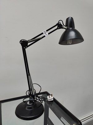 Lot 128 - Black adjustable lamp in Anglepoise style by thousand & one lamps ltd