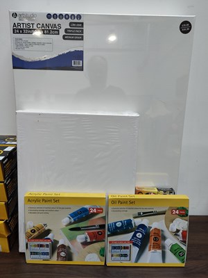 Lot 28 - Blank Canvas's & Oil Paint Set