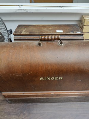 Lot 13 - 2 vintage singer sewing machines in cases