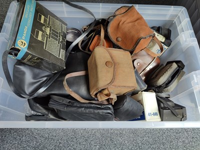 Lot 45 - Box of Vintage/Retro Cameras & Binoculars