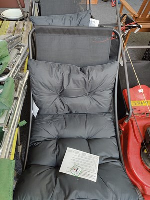 Lot 247 - 2 black garden lounging chairs