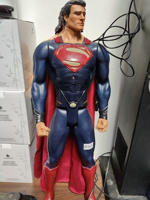 Lot 28 - Large Superman Action Figure and large wrestling figure