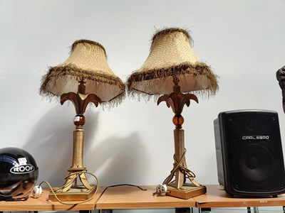 Lot 79 - 2 vintage style lamps with shades