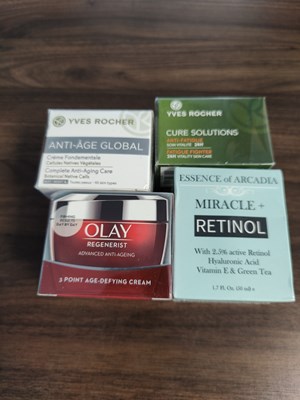 Lot 82 - 4 assorted beauty creams including olay and Yves rocher