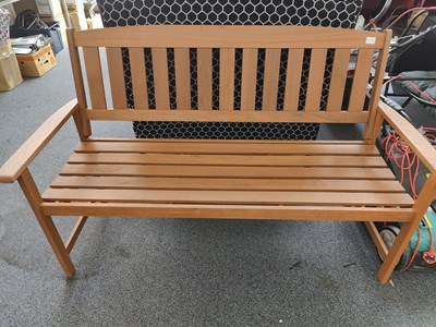 Lot 232 - Teak wood finish garden bench