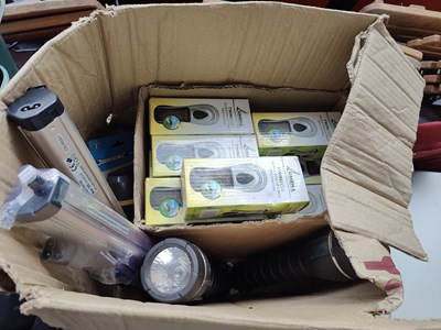 Lot 269 - Box containing windup torches and other lighting