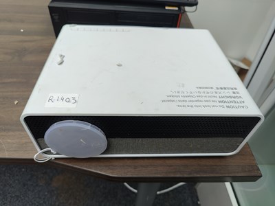 Lot 41 - Epephas projector, speakers, ceiling bracket and screen