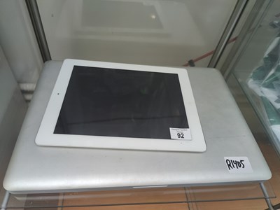 Lot 92 - MacBook & iPad with no chargers, MacBook does not hold charge