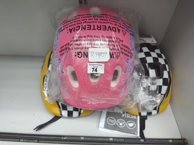 Lot 74 - 3x children's bicycle helmets