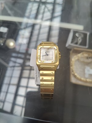 Lot 122 - Gold Finish Watch Bearing Cartier Logo