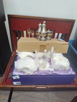 Lot 34 - Qty of Glass, Crystal and Cutlery Set