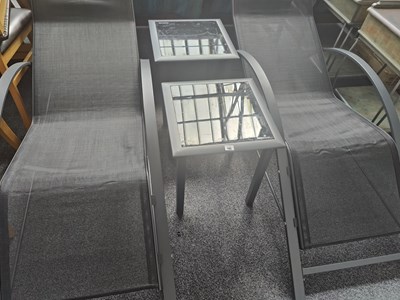 Lot 185 - Two Sun Loungers & Side Tables