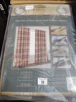 Lot 19 - 2x faux wool curtains 90*90" (227*227cm)