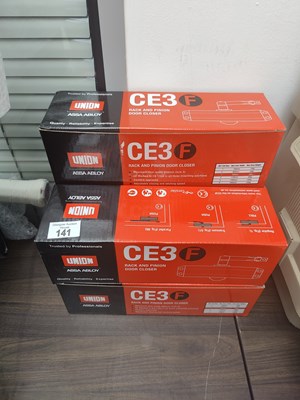 Lot 141 - 5 CE3F rack and pinion door closers by Union