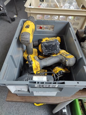 Lot 1 - Dewalt tools with battery's and chargers some tested and working