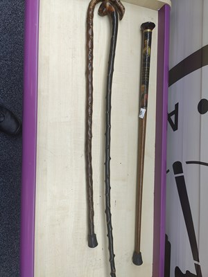 Lot 102 - 3 decorative walking sticks