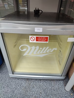 Lot 219 - Miller table top glass front bar fridge tested needs clean