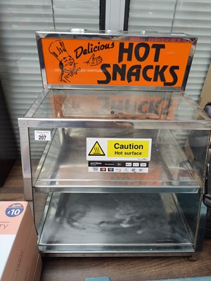 Lot 207 - Hot snacks display case untested