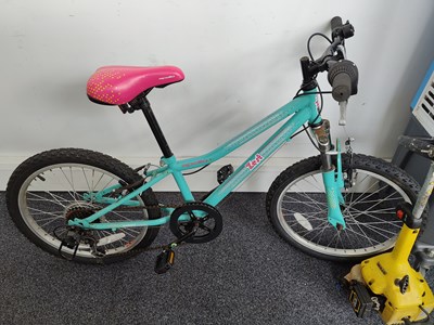 Lot 251 - Green and pink girls bike with new helmet