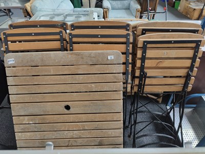 Lot 274 - Wood/metal table and chairs