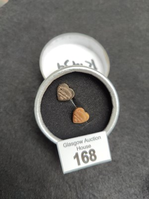 Lot 168 - Heart Earrings bearing Tiffany and co logo