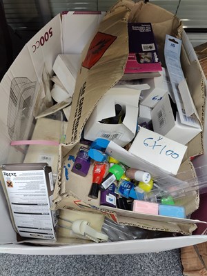 Lot 215 - Large box of nail polish and other misc items