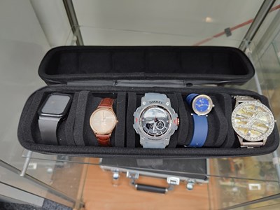 Lot 123 - 5 Watches In Hard Case