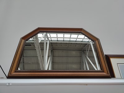 Lot 70 - Large over mantle mirror in dark frame