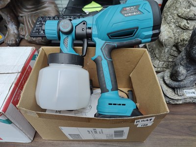 Lot 198 - Battery paint gun with battery charger and accessories