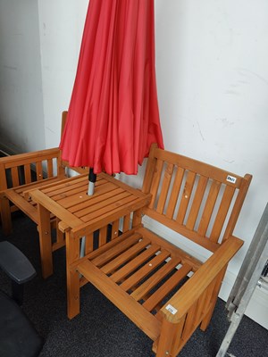 Lot 235 - Garden Love Bench With Parasol