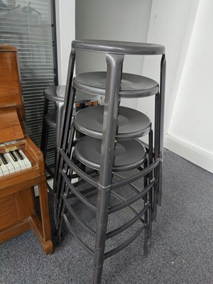 Lot 202 - Six Metal Bar Style Stools