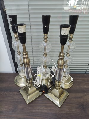 Lot 172 - 5 table lamps with no shades
