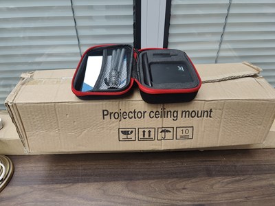 Lot 112 - Mini projector in carry case with stand
