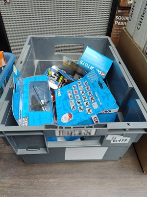 Lot 25 - Box containing asstd toy cars and lego