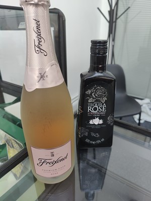 Lot 80 - Bottle of tequila rose and a bottle of cava