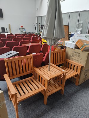 Lot 248 - Garden Love Chair With Parasol Included