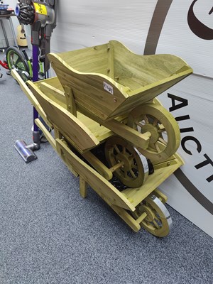 Lot 101 - Three Wooden Garden Wheelbarrow Planter