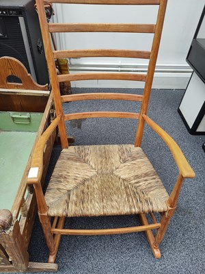 Lot 134 - Vintage restored rocking chair with woven seat