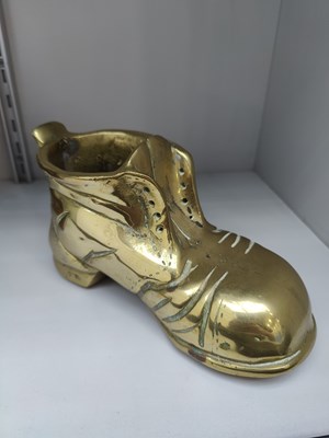 Lot 107 - Heavy brass boot