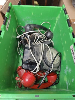 Lot 180 - Box of vintage telephones