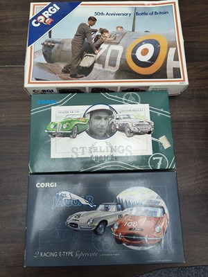 Lot 97 - 3 collectable corgi vehicle sets including stirlings, jaguar and battle of Britain