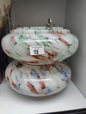 Lot 72 - 2 glass ceiling hanging ceiling lights