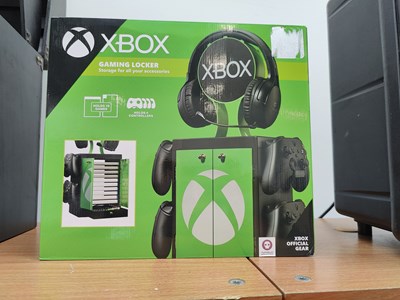 Lot 82 - Xbox gaming locker to hold controllers, headphones and games