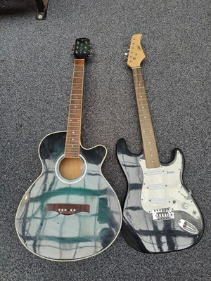 Lot 45 - Electric and acoustic guitar with no strings