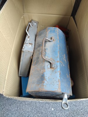 Lot 50 - Box containing assorted hand tools and boxes