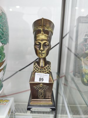 Lot 89 - Nefertiti Egyptian bust brass