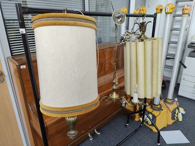 Lot 168 - 3 retro vintage ceiling lights as displayed on rail