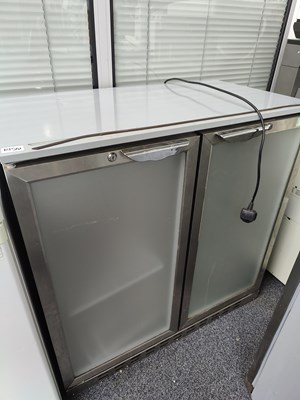 Lot 165 - Under counter drinks fridge frosted glass double