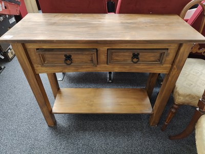 Lot 234 - 2 drawer wooden console table